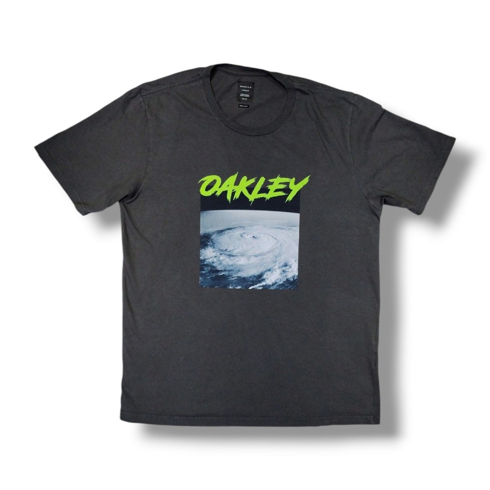Oakley Center Logo Graphic Short Sleeve Crew Neck Dark Gray T-Shirt Men's Size L